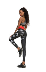 Energy Gym Tight Leggings High Waist Fashion Leggings Women Fitness Running Yoga Leggings Pants letter printed Leggings