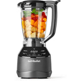 Close-up of 1500W blender with 64 oz BPA-free pitcher and locking lid