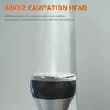 40K cavitation head emitting ultrasonic waves for deep fat cell reduction and body shaping