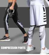 Men's Compression Pants Cycling Running Basketball Soccer Elasticity Sweatpants Fitness Tights Legging Trousers Rash Guard Gym