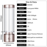 IHOOOH 5000PPB Nano Rich Hydrogen Water Generator Bottle Alkaline Anti Aging Ionizer H2 water cup Hydrogen oxygen separation
