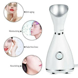Nano Ionic Facial vaporizer Hot Face Steamer Blackhead Remover Vacuum Skin Scrubber Silicone Face Cleaning Brush Skin Care Set