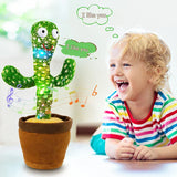 “Dancing & Talking Cactus Toy repeating words with lights and music – interactive plush for toddlers and kids”