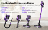 Poweart V870 Cordless Vacuum Cleaner 30KPa 8-in-1 Stick Vacuum up to 45min Runtime for Hardwood Floor Pet Hair Home Car Cleaning