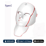 7 Colors LED Face Neck Mask Rechargeable LED Photon Beauty Mask Machine Facial Lifting Skin Care Tool