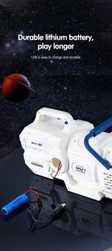 60 Holes Bubble Gun LED Light Electric Automatic Rocket Soap Bubble Machine Toys for Kids Outdoor Wedding Party Children's Gifts