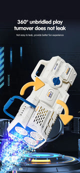 60 Holes Bubble Gun LED Light Electric Automatic Rocket Soap Bubble Machine Toys for Kids Outdoor Wedding Party Children's Gifts