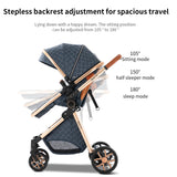 Lightweight Baby Stroller 3 in 1 Newborns Travel System Prams Multifunctional High Landscape Baby 4 IN 1 Strollers with Isofix