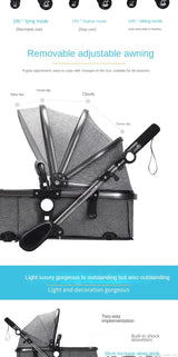 Baby stroller 3 in 1 stroller folding two-sided child four seasons kinderwagen baby carriage  high landscape Newborn Travelling