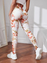 Hip Lifting Seamless Fitness Gym Leggings Tie-Dye Yoga Pants Women's Exercise Tights Tummy Control High Waist Workout Pants