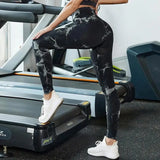 Hip Lifting Seamless Fitness Gym Leggings Tie-Dye Yoga Pants Women's Exercise Tights Tummy Control High Waist Workout Pants