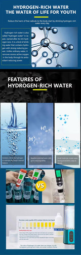 Hydrogen Water Generator Bottle SPE PEM Technology Electrolysis Maker Ionizer H2 Inhalation Device with Nasal Inhalation Tube