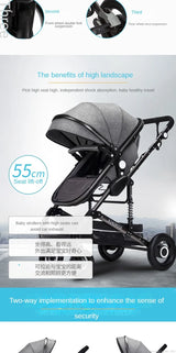 Baby stroller 3 in 1 stroller folding two-sided child four seasons kinderwagen baby carriage  high landscape Newborn Travelling