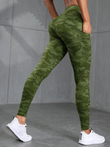 Women Camouflage Print High Waisted Sports Pocket Suitable For Running, Fitness, Yoga, Outdoor Adventure, Squat-Proof Leggings