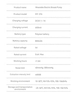 Wearable Breast Pump, Hands-Free, Low-Noise, Multiple Modes & Levels