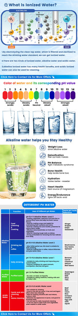 CAWOLO Alkaline Water Ionizer Machine pH 4.5~10.5 Acid Alkaline Water Maker Machine 11 Plates PH Water Machine for Home/Office