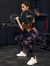 Hip Lifting Seamless Fitness Gym Leggings Tie-Dye Yoga Pants Women's Exercise Tights Tummy Control High Waist Workout Pants