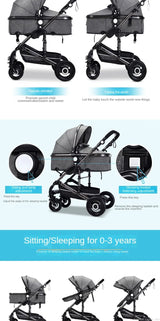 Baby stroller 3 in 1 stroller folding two-sided child four seasons kinderwagen baby carriage  high landscape Newborn Travelling