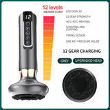 6/12 Gear Electric Cupping Massager Vacuum Suction Cup GuaSha Anti Cellulite Beauty Health Scraping Heat Body Slimming Massage