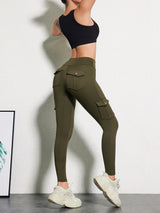 Pockets Gym Leggings Women High Waist Fashion Fitness Pants Skinny Stretch Outdoors Comfortable Sport  Leggings