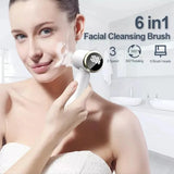 6‑in‑1 Ultrasonic Facial Cleansing Brush – Exfoliate, Pore Clean, Compress