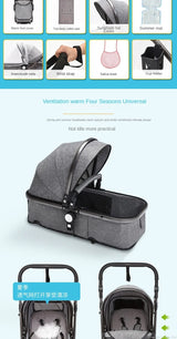 Baby stroller 3 in 1 stroller folding two-sided child four seasons kinderwagen baby carriage  high landscape Newborn Travelling