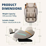 Zero Gravity Recliner with 55” SL-Track, 20 Auto Modes, 11 Massage Techniques, 40 Airbags Massage, Yoga Stretch, APP Control