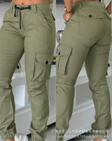 Women Cargo Pant Long Pants Casual Streetwear High Waist Capris Splice Pocket Button Straight Trousers Autumn Spring Y2k Jogger