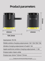 Wireless Charger 4 in 1 QI2 Fast Charging Dock Stand Night Light For Magsafe iPhone 16 15 14 Pro Max Airpods Pro 2-8 Apple Watch