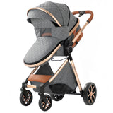 Lightweight Baby Stroller 3 in 1 Newborns Travel System Prams Multifunctional High Landscape Baby 4 IN 1 Strollers with Isofix