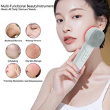 6 in 1 Sonic Facial Cleansing Brush with Thermal Function, Waterproof Skin Cooling Massager, Silicone Facial Cleansing Device