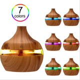 300mL Wood Grain Ultrasonic Humidifier & Essential Oil Diffuser – Quiet, Auto-Off
