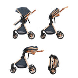 Lightweight Baby Stroller 3 in 1 Newborns Travel System Prams Multifunctional High Landscape Baby 4 IN 1 Strollers with Isofix