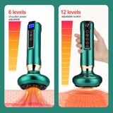 6/12 Gear Electric Cupping Massager Vacuum Suction Cup GuaSha Anti Cellulite Beauty Health Scraping Heat Body Slimming Massage