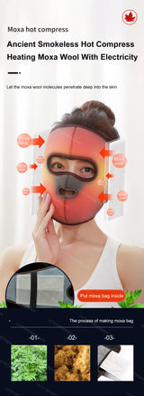 Electrically Heated Head Facial Paralysis Hot Pack Massage Mask Face Aftermath Recovery Instrument Face Spasm Crooked Mouth