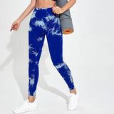 Hip Lifting Seamless Fitness Gym Leggings Tie-Dye Yoga Pants Women's Exercise Tights Tummy Control High Waist Workout Pants
