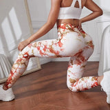 Hip Lifting Seamless Fitness Gym Leggings Tie-Dye Yoga Pants Women's Exercise Tights Tummy Control High Waist Workout Pants