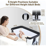 4-in-1 Bedside Bassinet with Wheels & Changing Station – Portable Baby Crib with Mattress and Storage