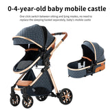 Lightweight Baby Stroller 3 in 1 Newborns Travel System Prams Multifunctional High Landscape Baby 4 IN 1 Strollers with Isofix