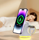Wireless Charger 4 in 1 QI2 Fast Charging Dock Stand Night Light For Magsafe iPhone 16 15 14 Pro Max Airpods Pro 2-8 Apple Watch