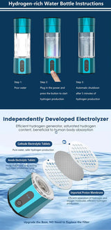 Hydrogen Water Generator Bottle SPE PEM Technology Electrolysis Maker Ionizer H2 Inhalation Device with Nasal Inhalation Tube