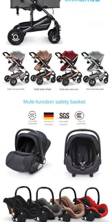 Baby stroller 3 in 1 stroller folding two-sided child four seasons kinderwagen baby carriage  high landscape Newborn Travelling