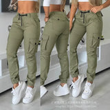 Women Cargo Pant Long Pants Casual Streetwear High Waist Capris Splice Pocket Button Straight Trousers Autumn Spring Y2k Jogger