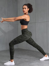 Women Camouflage Print High Waisted Sports Pocket Suitable For Running, Fitness, Yoga, Outdoor Adventure, Squat-Proof Leggings