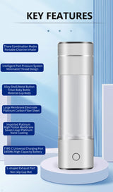 Portable Healthy IHOOOH H2-Cup Anti Aging Hydrogen Generator Mini Hydrogen Concentrators ORP Rechargeable Ionizer Water Bottle