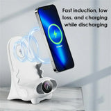 Desktop Vertical Holder Magnetic Wireless Charger Mobile Phone Stand Unique Mini Chair Shape Tablet Phone Fast Charging Station