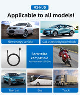 Car Head Up HD Display M2 GPS Speedometer Speed KMH Digital HUD Windshield Projector For All Cars Auto Electronics Accessories