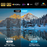HORLAT LCD Android Projector 25000Lumen LED 4K Smart Home Theater Full HD Auto Focus Native 1080P Bluetooth 5G WiFi Video Beamer