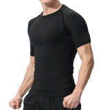 3 Pieces Fitness Suits Athletic Workout Compression Sets for Men Short Sleeve Rash Guard Undershirt Tops Leggings Pants Shorts