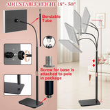 Adjustable height LED therapy panel with floor stand and bendable arm
